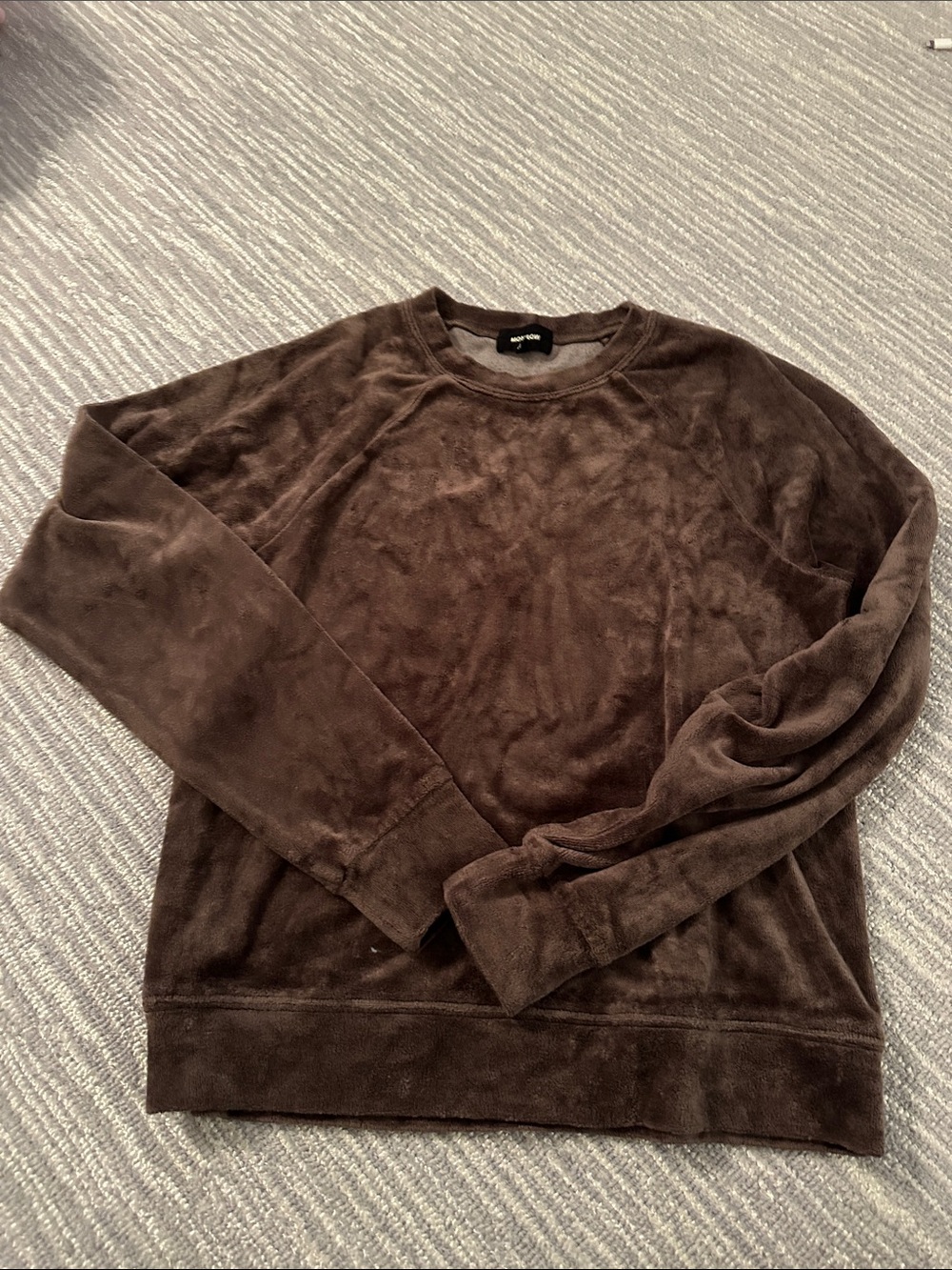 Monroe chocolate brown velour Crewneck Sweater